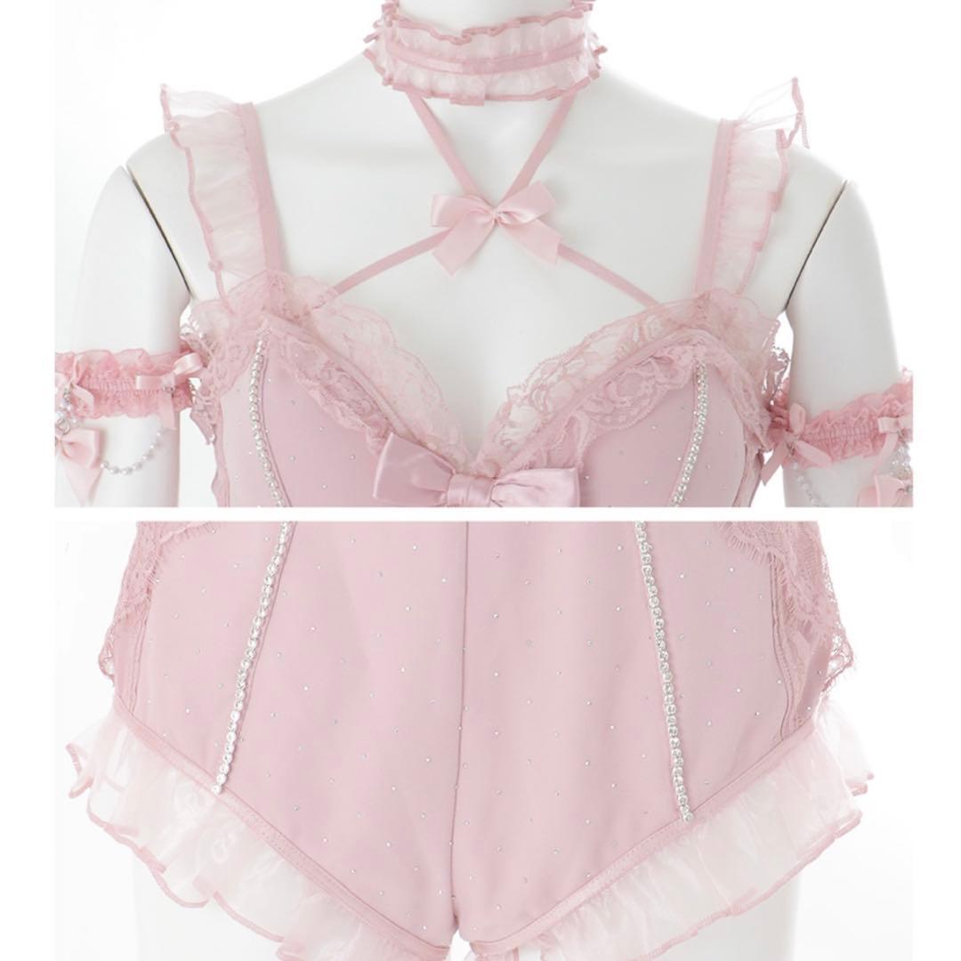 マリームーンコラボ2wayハーネスネックバニー sugar ピンク Lサイズ