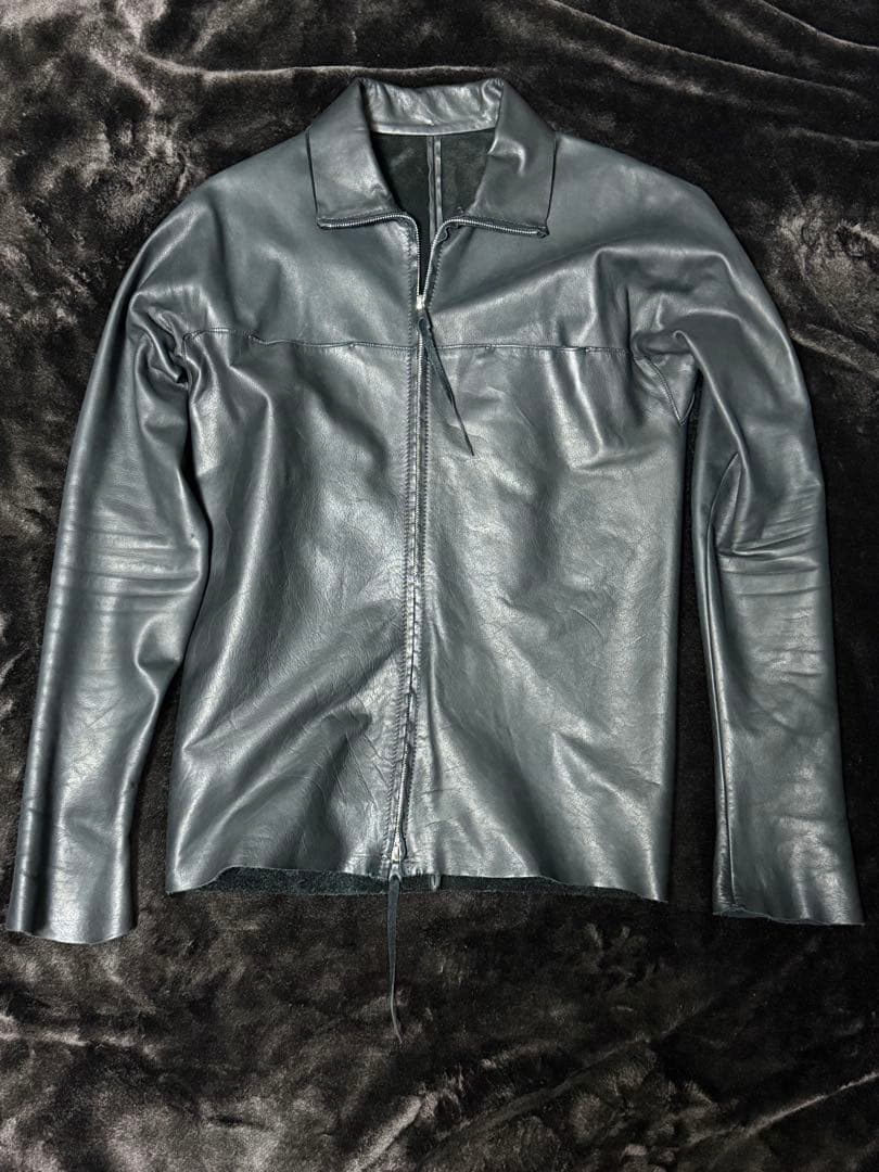 r*o様 m.a+ ジップ トールカラー レザーシャツ