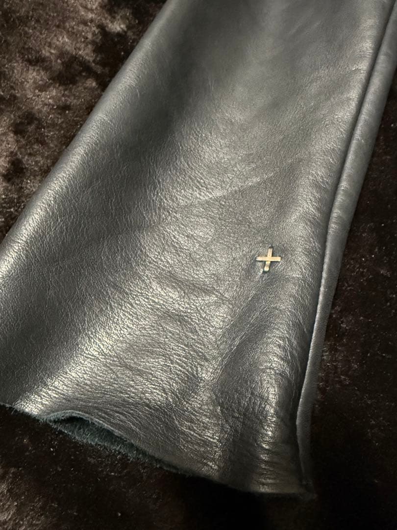 r*o様 m.a+ ジップ トールカラー レザーシャツ