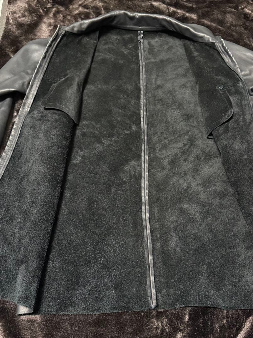 r*o様 m.a+ ジップ トールカラー レザーシャツ