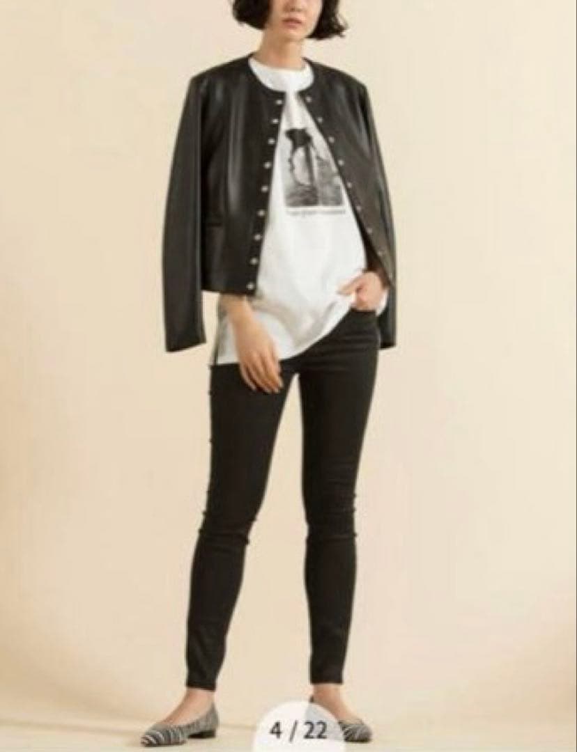未使用に近い✨サイズ44✨23区 中村アン着用　ラムレザージャケット　黒　希少
