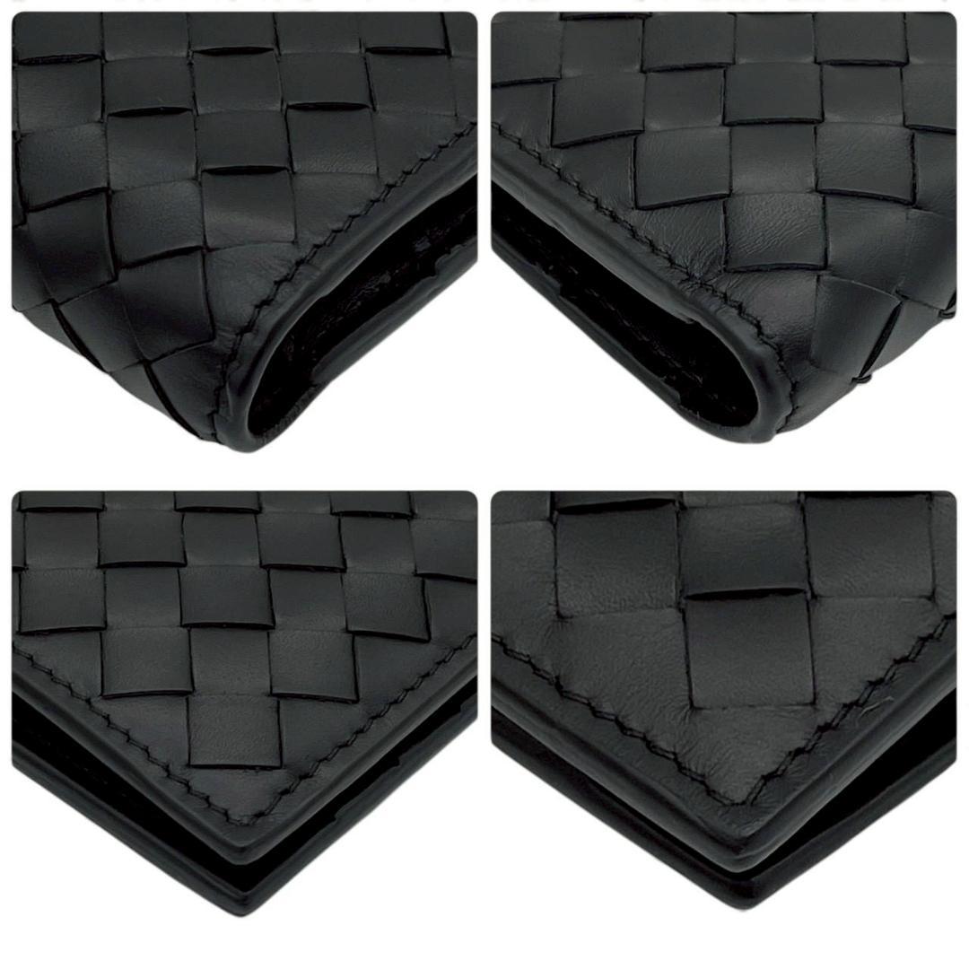 Y【新品未使用】ボッテガヴェネタ イントレチャート 二つ折り長財布 ブラック