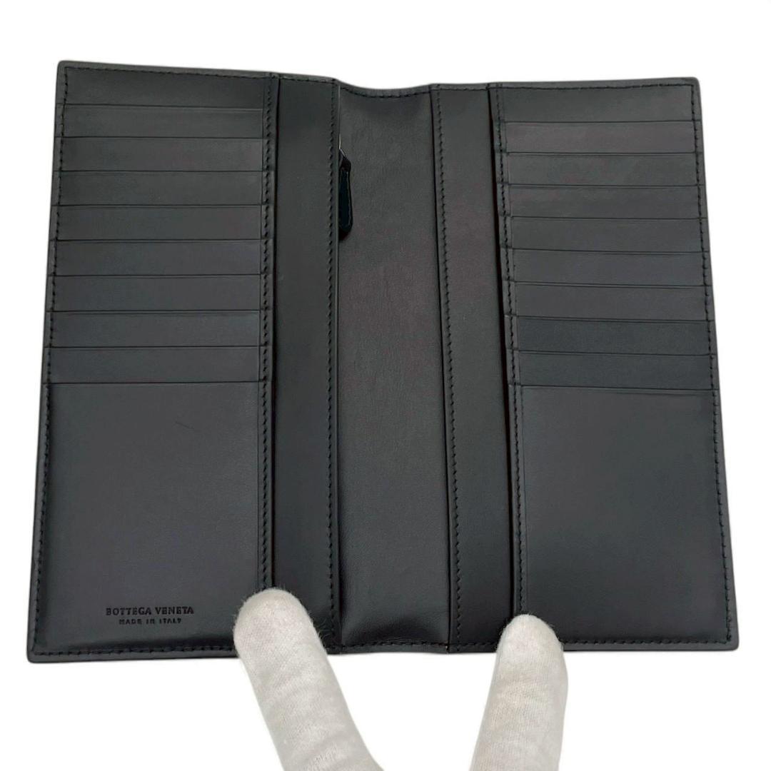 Y【新品未使用】ボッテガヴェネタ イントレチャート 二つ折り長財布 ブラック
