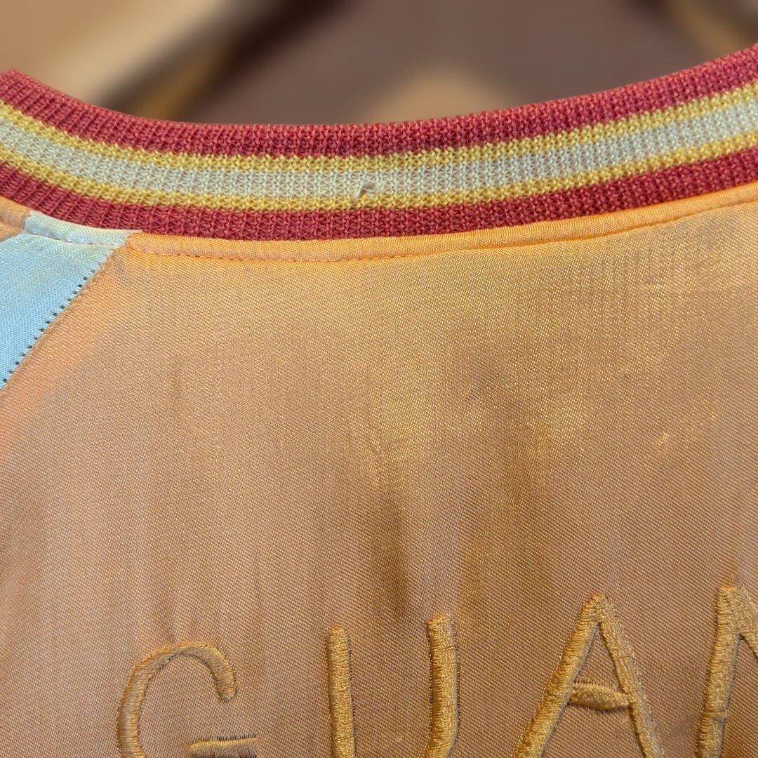 オレンジ色 スカジャン ヤシの木刺繍