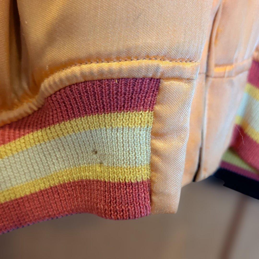 オレンジ色 スカジャン ヤシの木刺繍