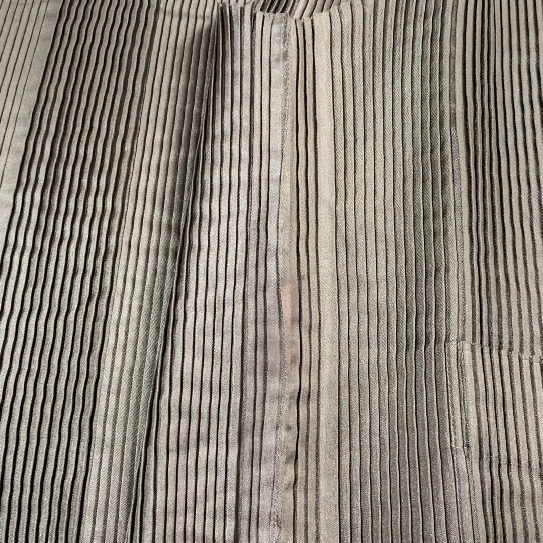 イッセイミヤケメン 08AW プリーツベスト シワ加工 玉蟲色 ブラウン/L