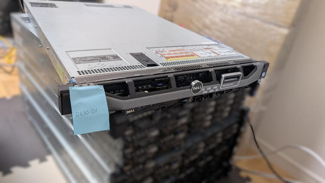 PowerEdge R630 (6コア12スレッド 2基、ラックレール付き)