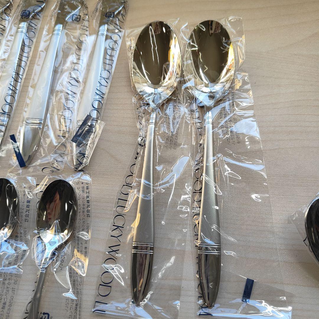 未使用　LUCKYWOOD　ラッキーウッド　カトラリーセット　25本　18-8