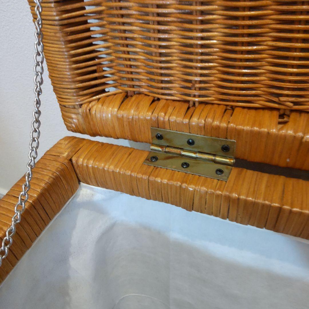 【ラタン収納ボックス】大型 籐製品 昭和レトロ かご バスケット