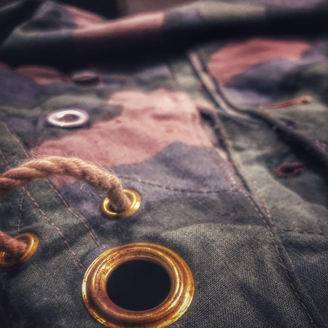 【軍幕屋】Ｂ級品★ノルウェー軍カモⅡテント★４枚★ビンテージ★野営★ポール8本付