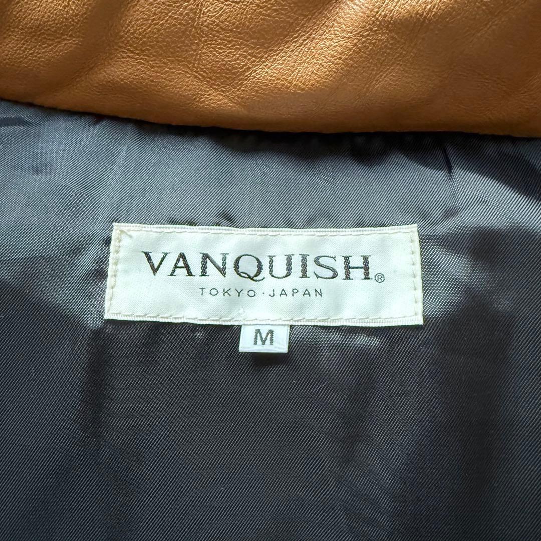 2WAY⭐︎VANQUISH ダウンジャケット ラムレザージャケット 羊革キャメル