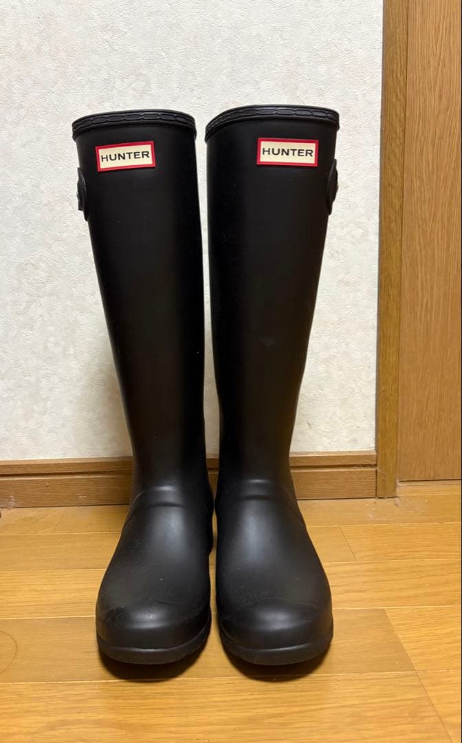 【極美品】HUNTER ロングブーツ ブラック 23~23.5 ナップサック&箱