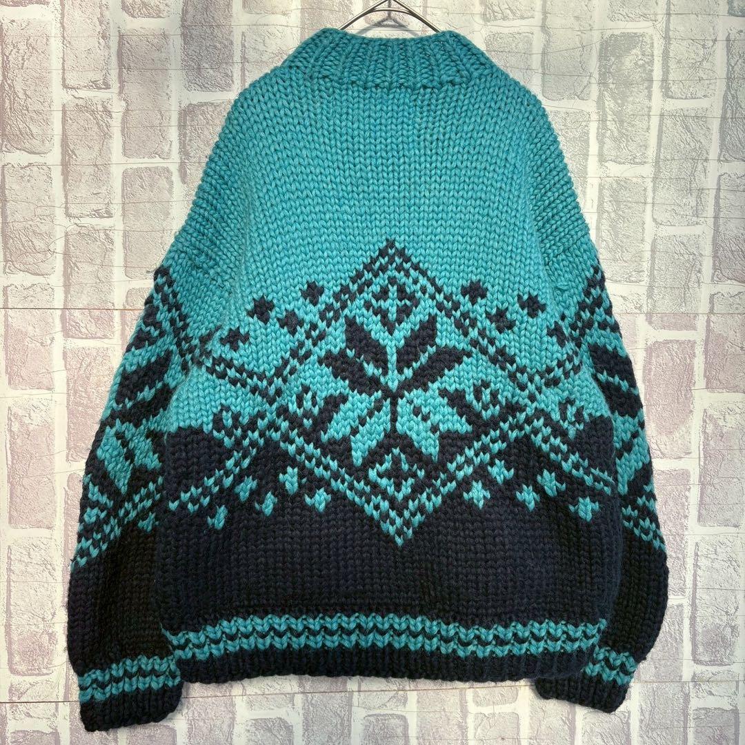 肉厚◎ カナダ製　Kanata カナタ　ハーフジップ　カウチン　セーター　ニット