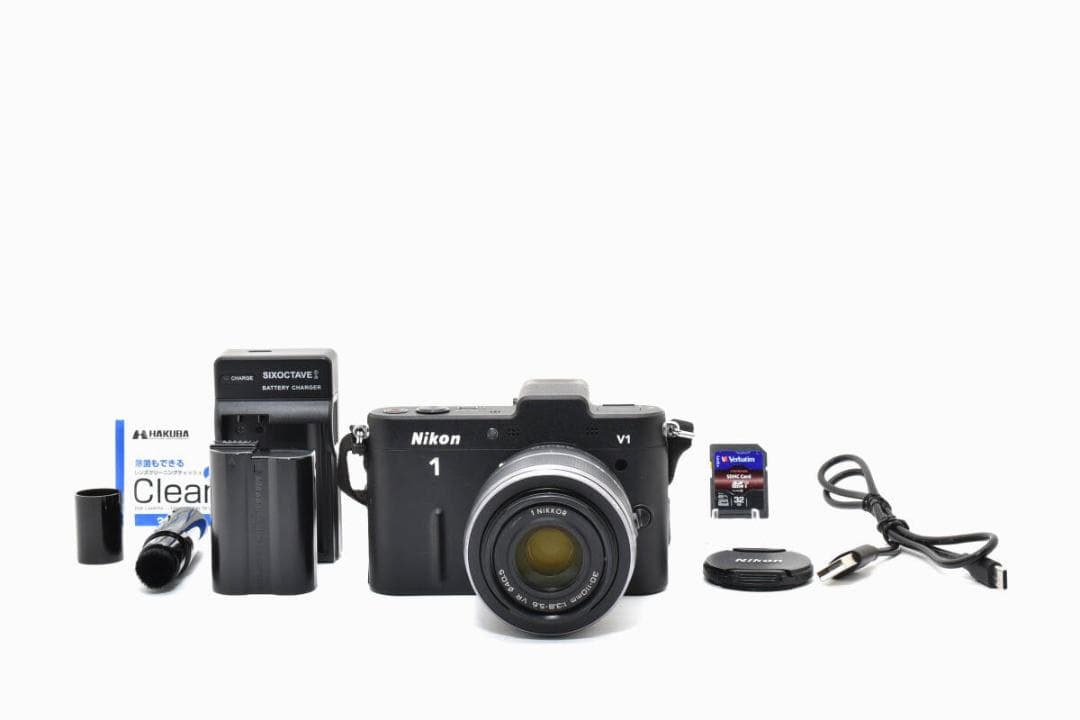 美品 ニコン　Nikon1 V1 ブラック ズームレンズセット ＃A373