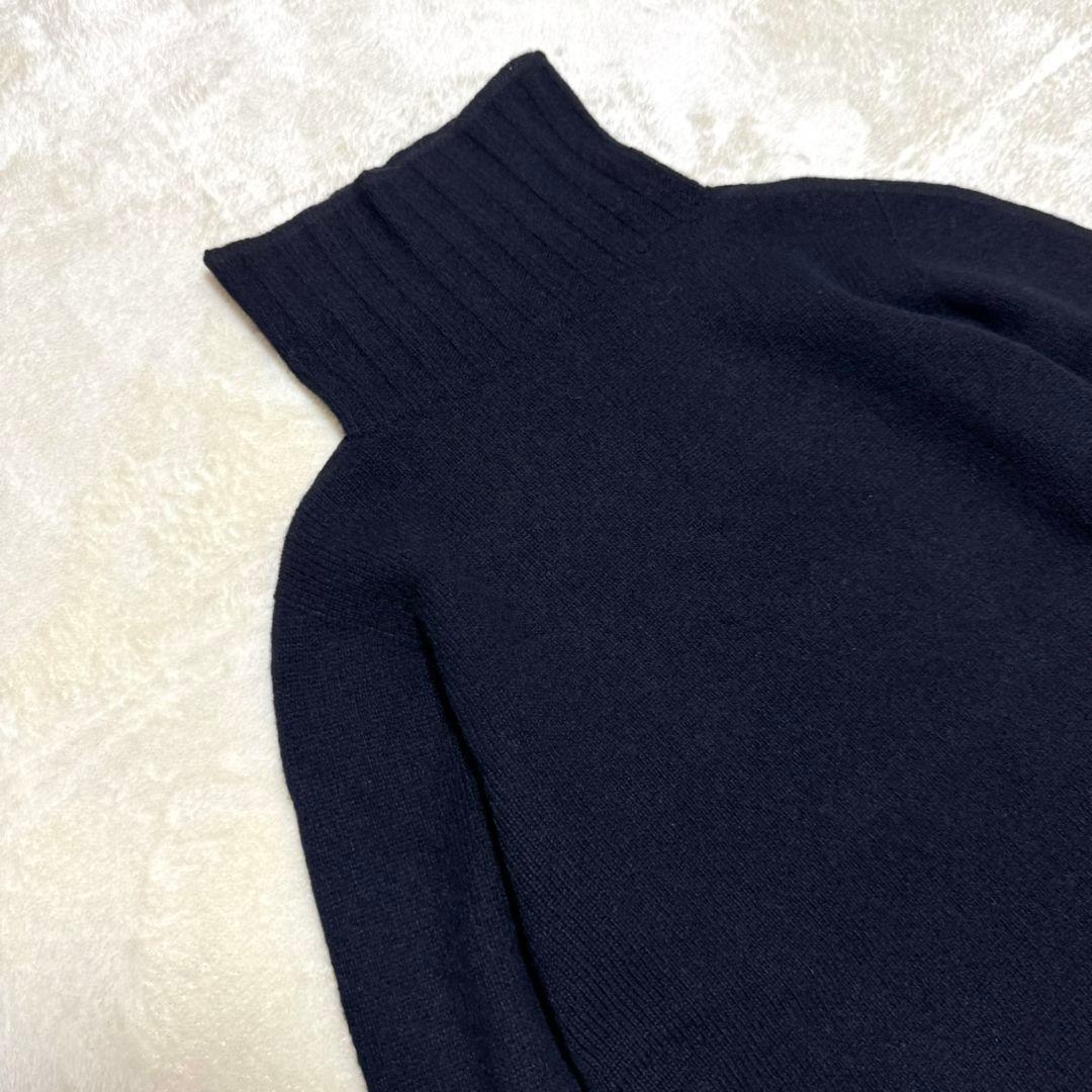 美品 マーガレットハウエル カシミヤ混 タートル ニット セーター ネイビー