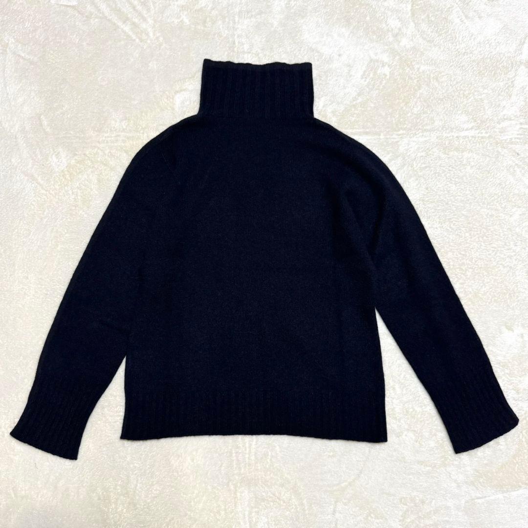美品 マーガレットハウエル カシミヤ混 タートル ニット セーター ネイビー