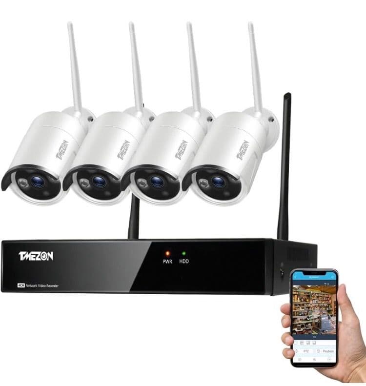 ワイヤレス 防犯 カメラ 4台 セット 300万画素 レコーダー 防水 説明書