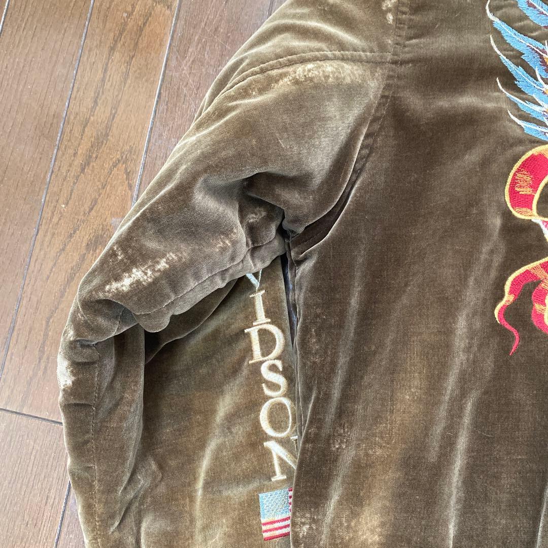 90s HERLEY-DAVIDSON ベロアスカジャン　Mサイズ