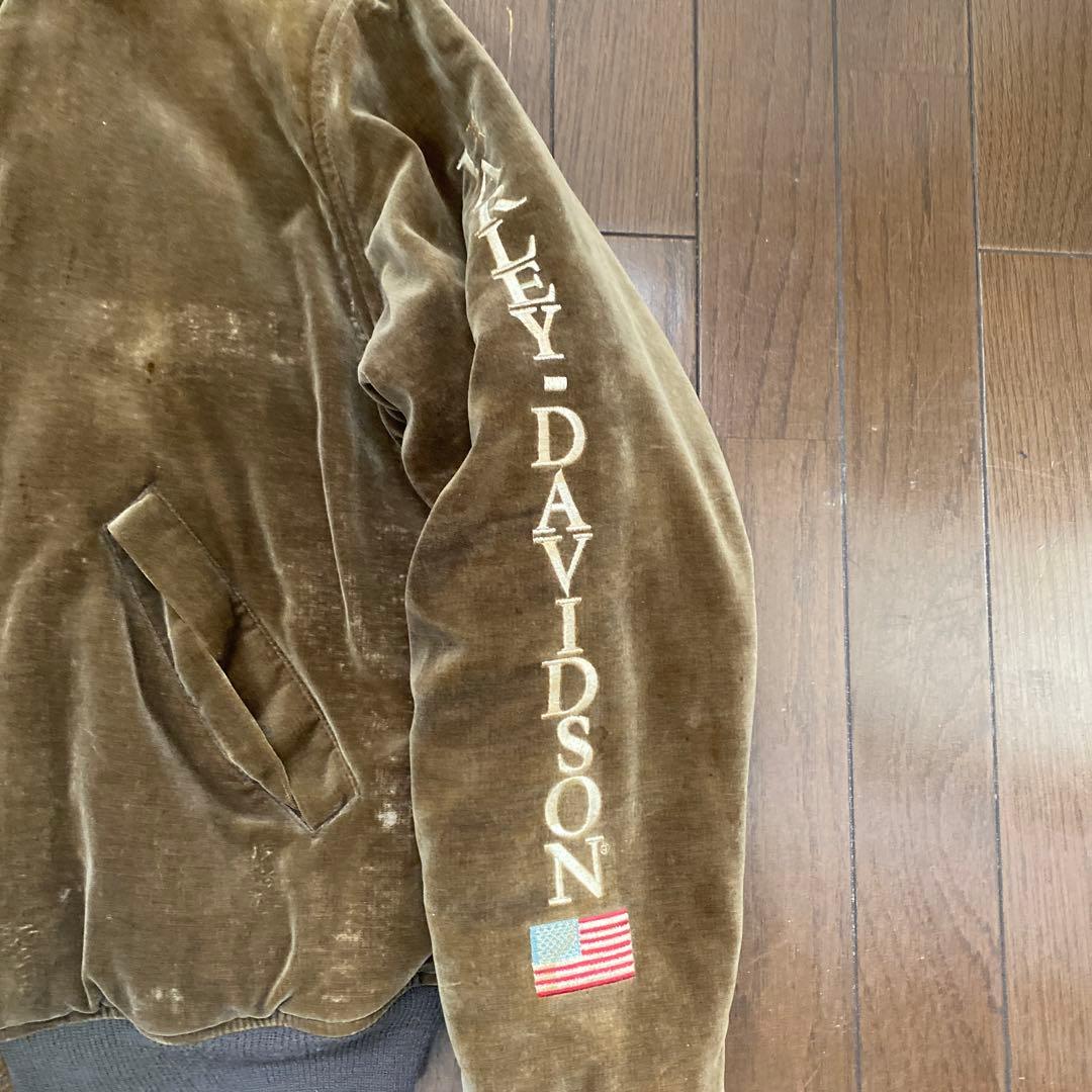 90s HERLEY-DAVIDSON ベロアスカジャン　Mサイズ