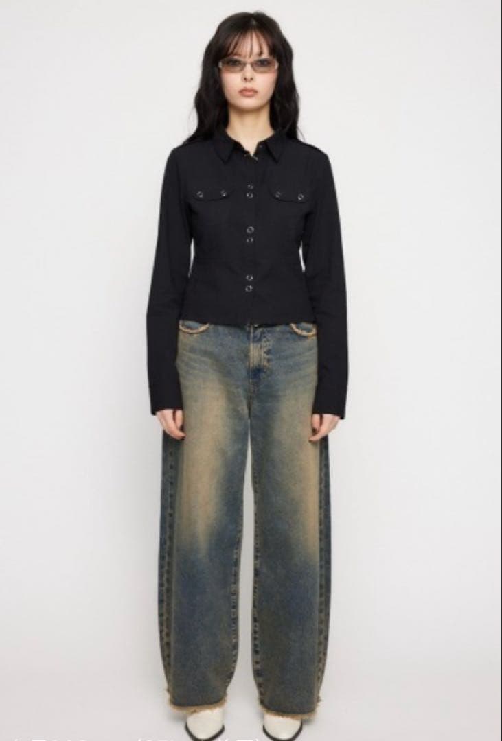 新品　LAGUA GEM CUT OFF LOOSEY ジーンズデニム 24