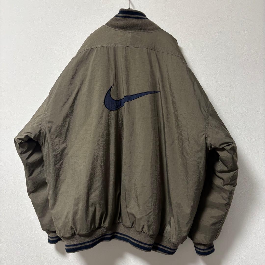 90's✨Old NIKE 銀タグ　ナイロンジャケット　ハーフジップ　中綿　XL