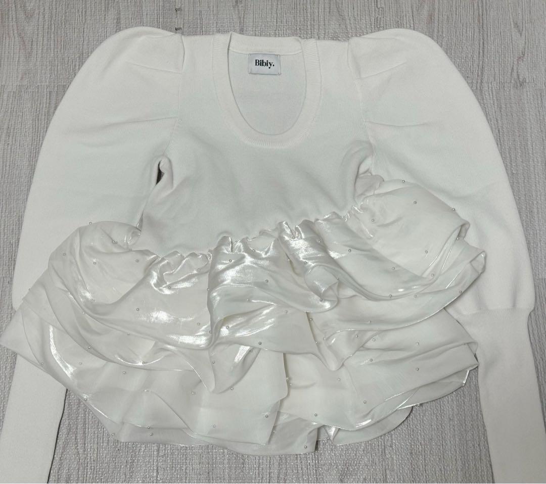 bibiy AMELIE PEPURAMU KNIT ホワイト