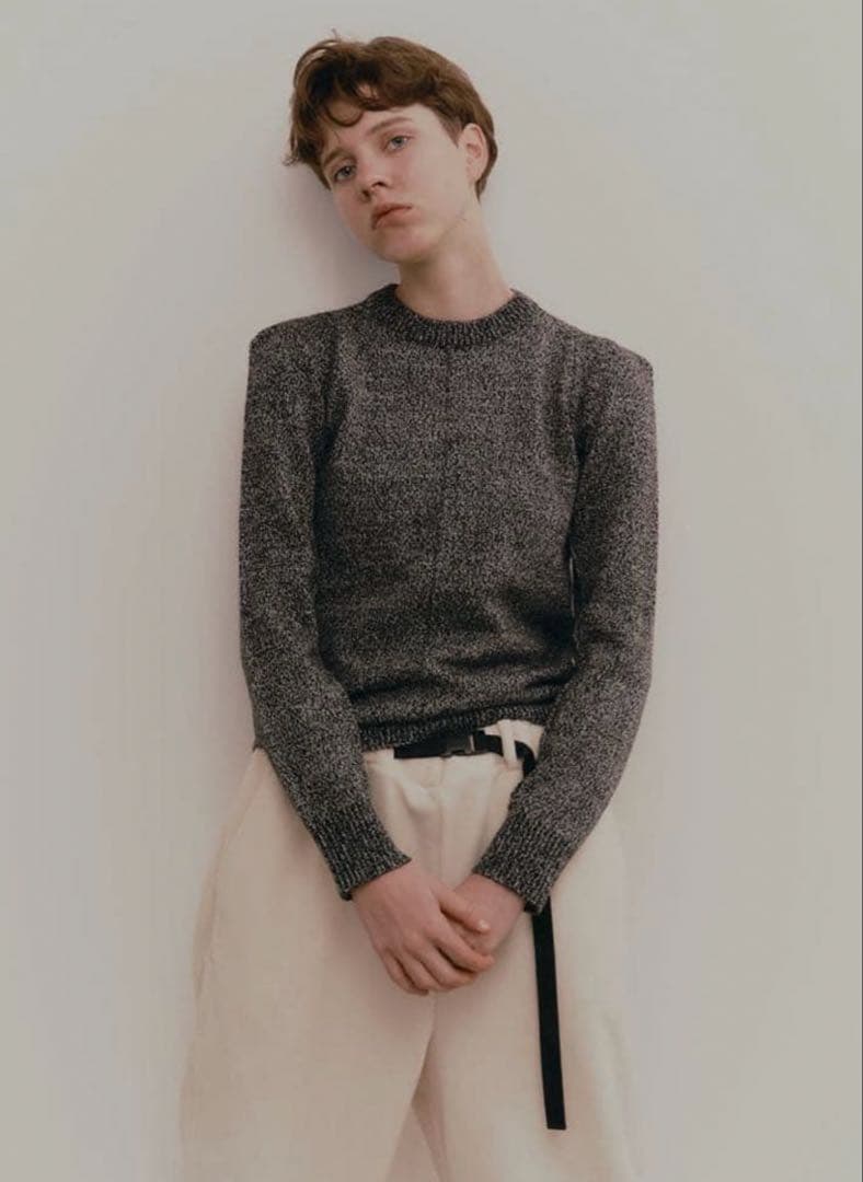 マチャット ショルダーミックスニット ブラック