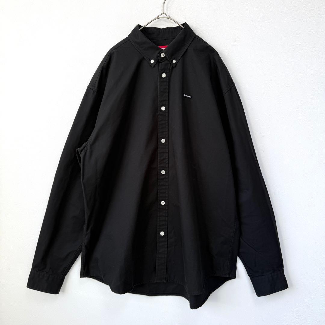 【ウォンビン着用✨】シュプリーム スモールボックスロゴ長袖シャツ 黒 M 美品◎