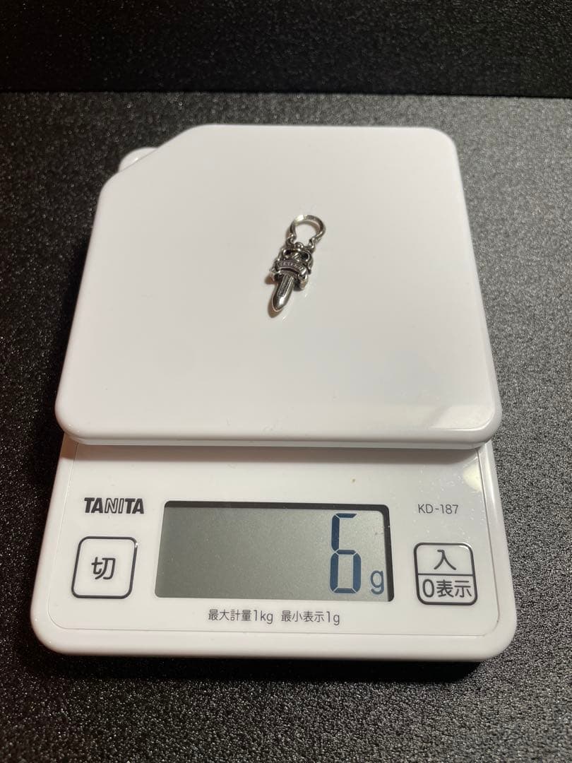 【正規品】クロムハーツ 5 ダガー ジップ チャーム シルバー ネックレス