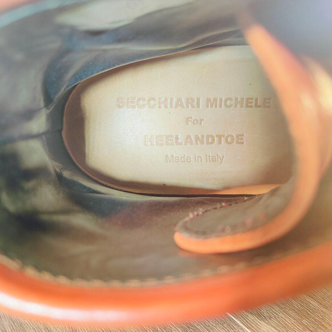 【未使用級極美品】HEELANDTOE　高級バーガンディワークブーツ　イタリア製