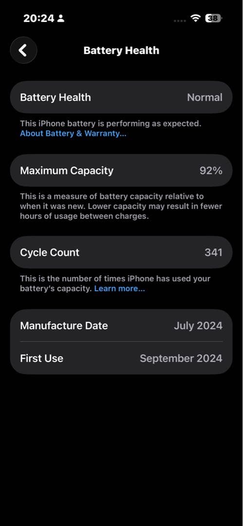 iPhone 16 128GB バッテリー92% スクリーン2枚付き