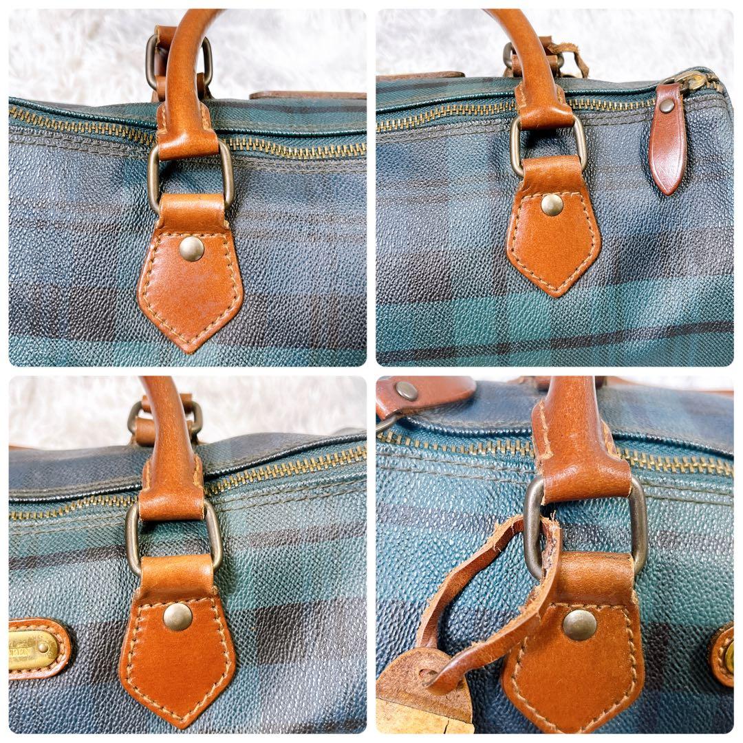 ☆美品☆【ポロラルフローレン】ミニボストン　バッグ　ブラックウォッチ　PVC