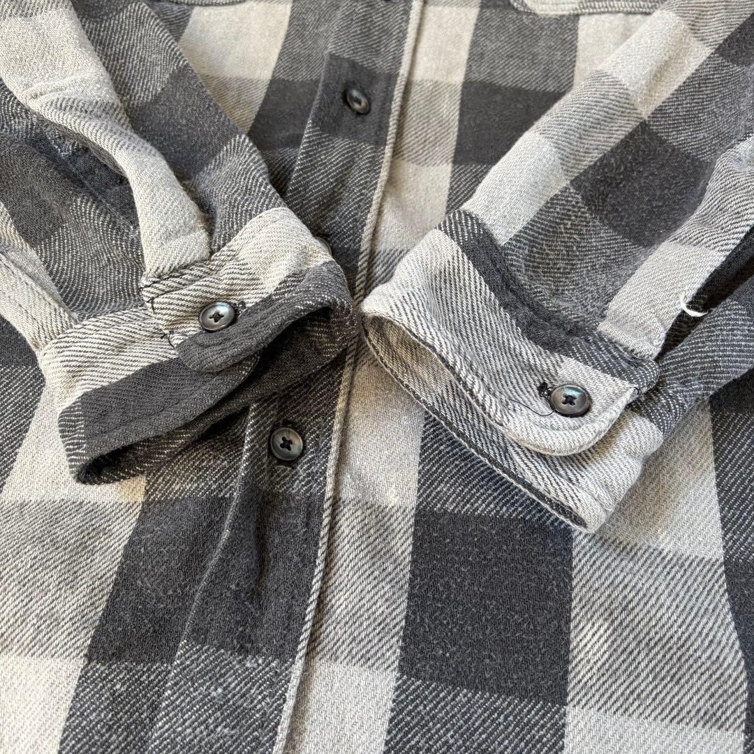 90s USA製 Prentiss ブラック グレー ヘビネル ネルシャツ XL