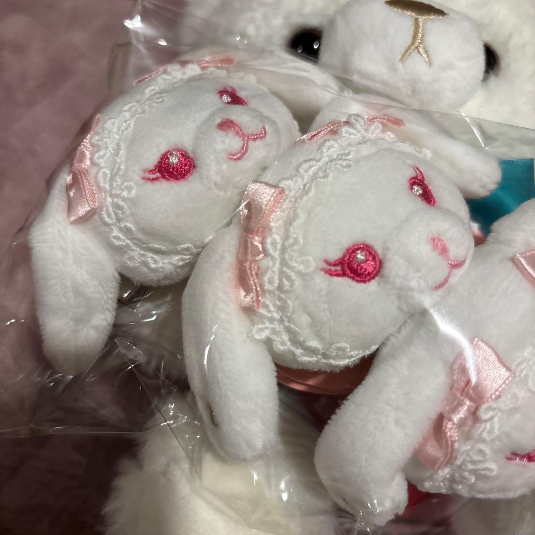 BABY うさくみゃちゃんクリップブローチ ホワイト　3つセット