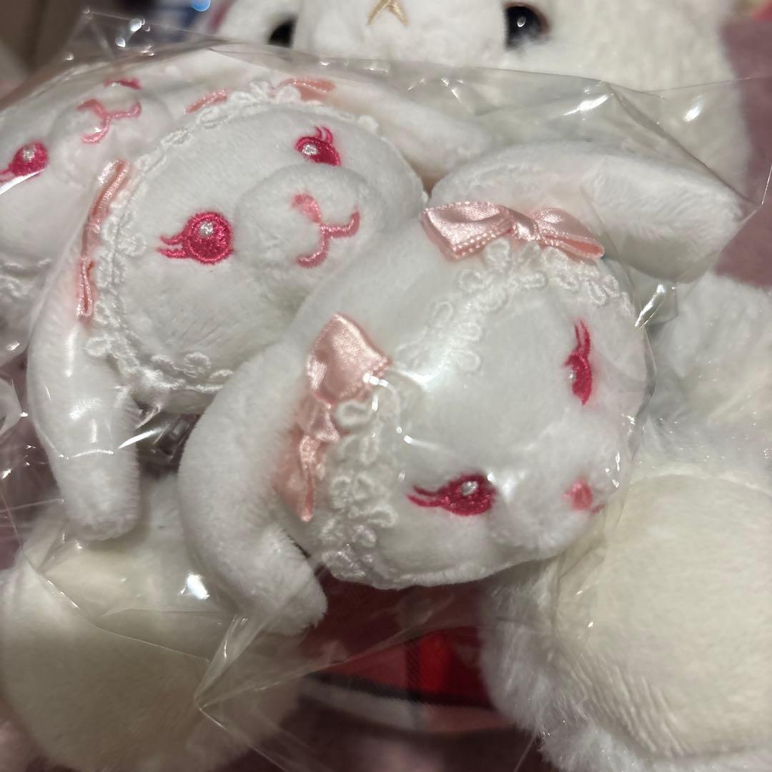 BABY うさくみゃちゃんクリップブローチ ホワイト　3つセット