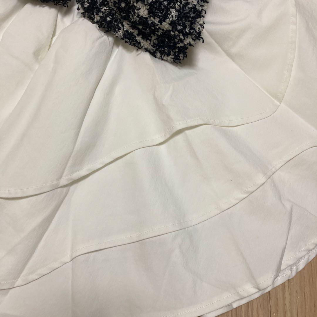 Darich ボリュームフリルツイードニットミニワンピース ブラック Ｆ