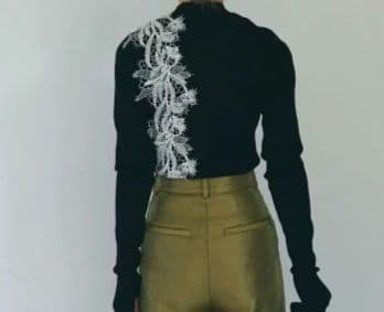 トップス andrea&co. LACE LINE CUTOUT KNIT