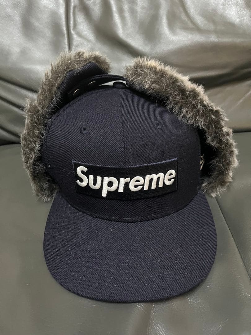 supreme キャップ ファー付き 7 1/2フライトキャップ