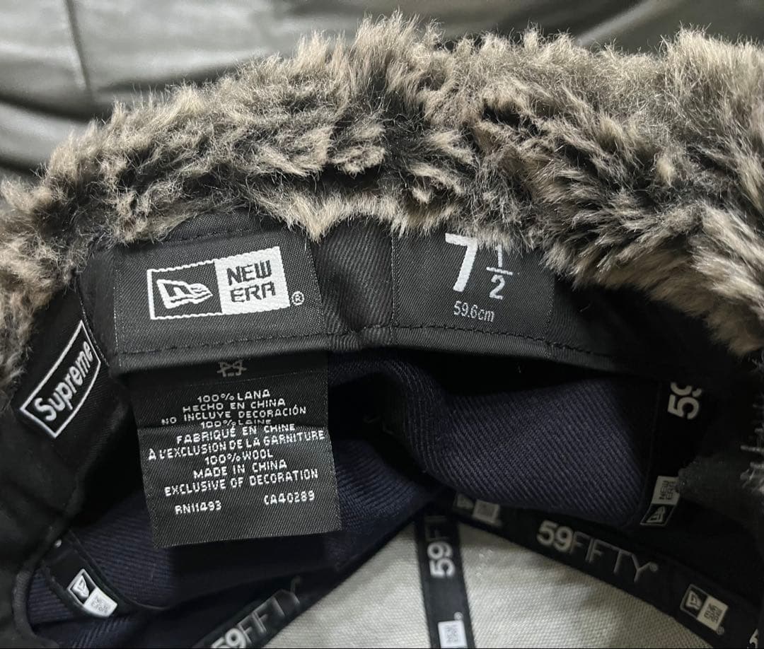 supreme キャップ ファー付き 7 1/2フライトキャップ