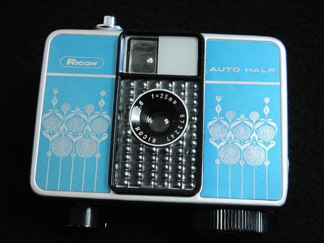 873247 撮影可 リコー オートハーフ E 青メタリック autohalf