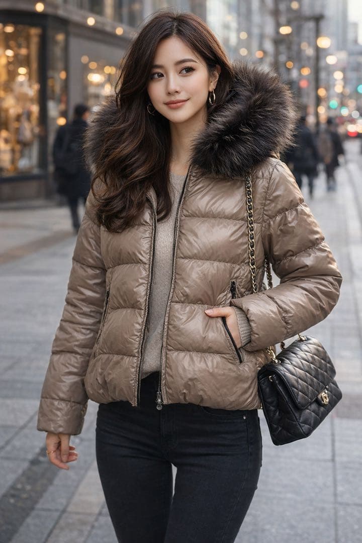 デュペティカ ダウンジャケットサイズ38 ブラウン