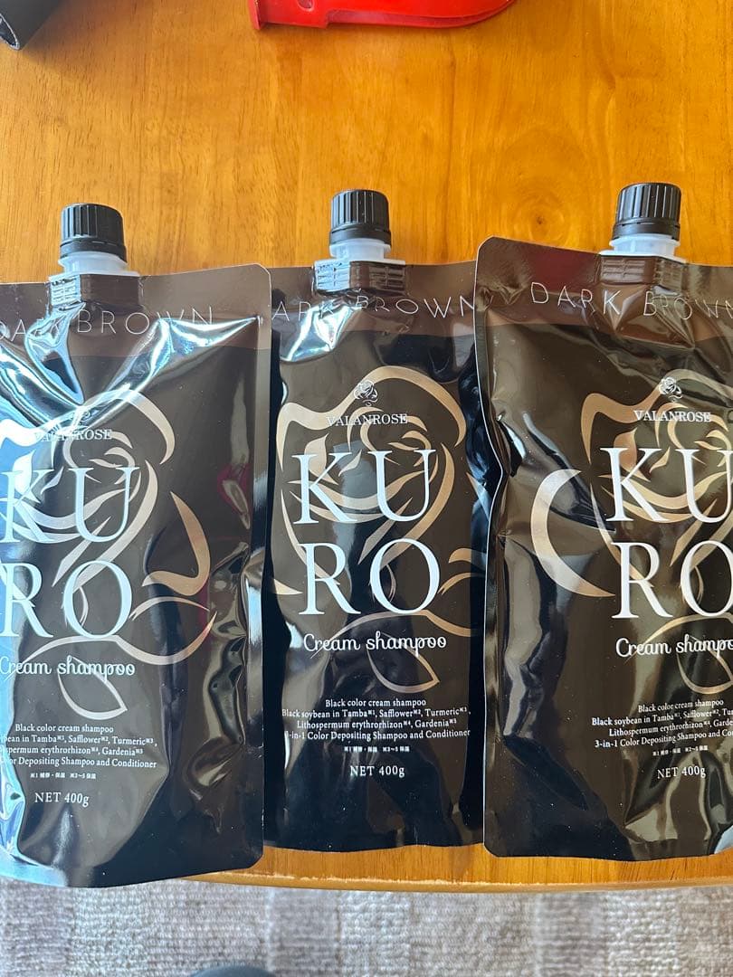 KURO クリームシャンプー ダークブラウン 400g 3本セット