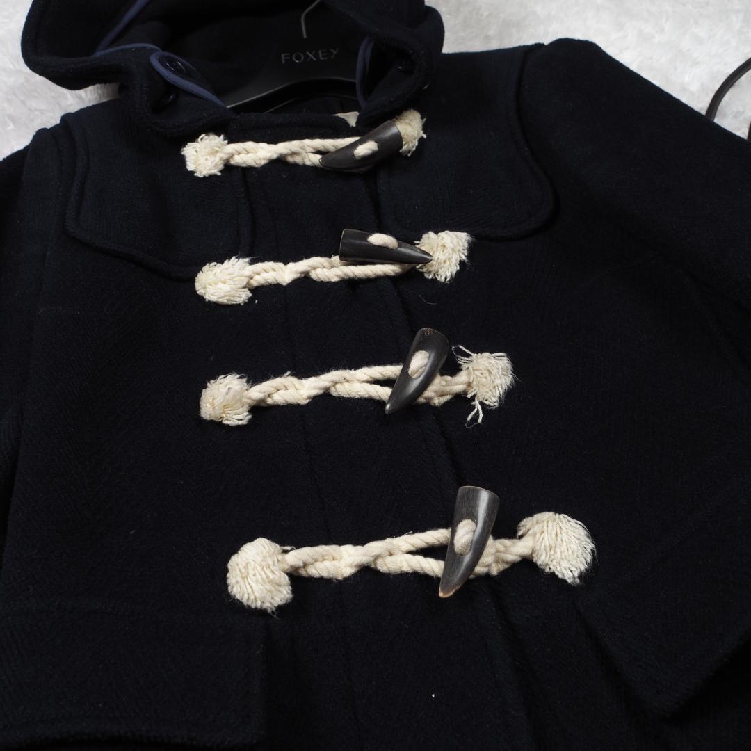 Y6284*UNTITLED アンタイトル☆ウール☆ダッフルコート☆紺ネイビー