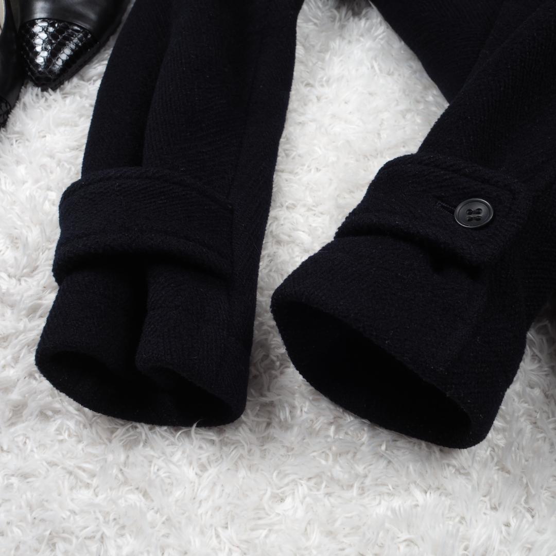 Y6284*UNTITLED アンタイトル☆ウール☆ダッフルコート☆紺ネイビー