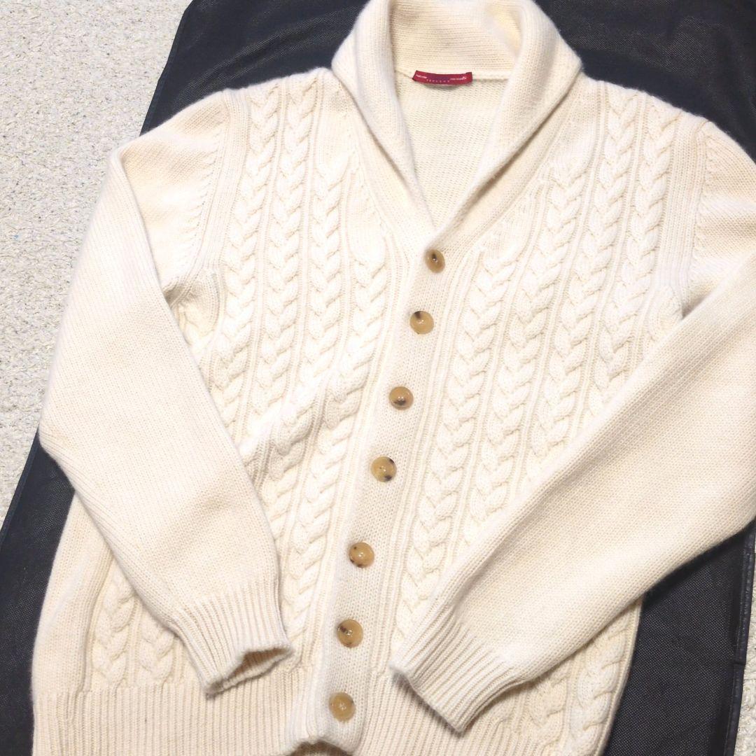 【美品】カシミヤ100%　ケーブルニットカーディガン