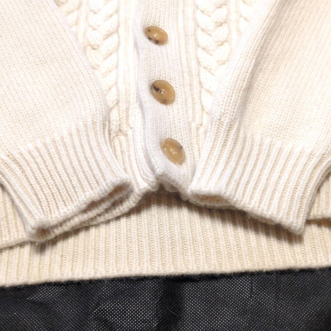 【美品】カシミヤ100%　ケーブルニットカーディガン