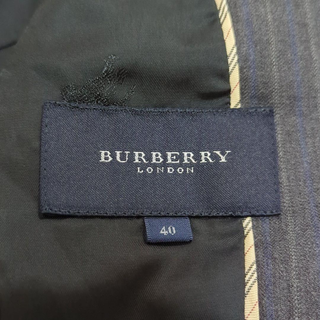 極美品 40 バーバリーロンドン パンツスーツ セットアップ 裏地ホースロゴ