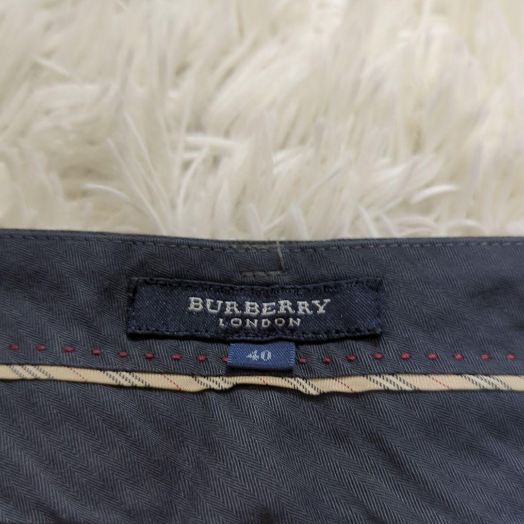 極美品 40 バーバリーロンドン パンツスーツ セットアップ 裏地ホースロゴ