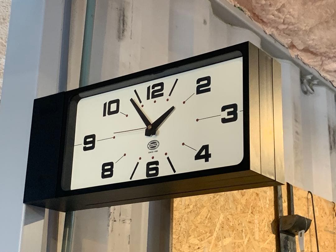 ダルトン　ダブルフェイスクロックレクタングルH21-0362BK