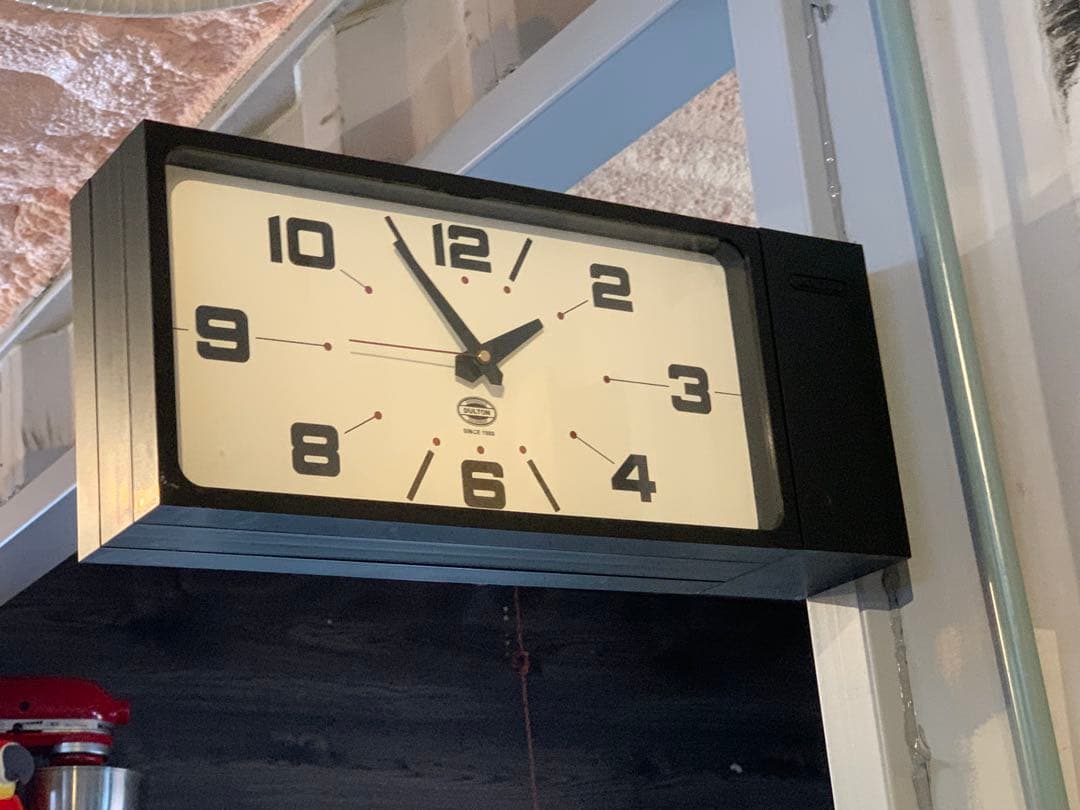 ダルトン　ダブルフェイスクロックレクタングルH21-0362BK